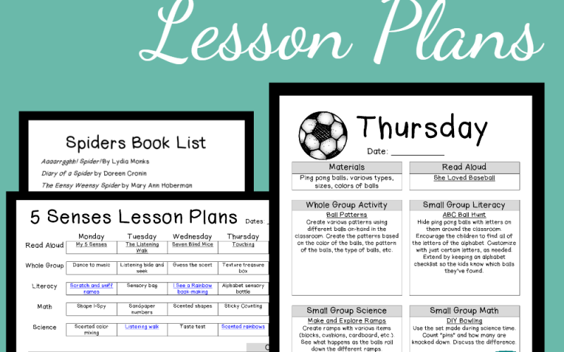 Preschool Lesson Plans Sample