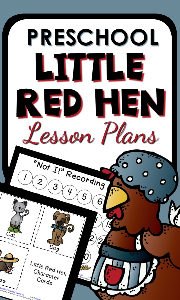 Printable Preschool Lesson Plans with Little Red Hen Activities