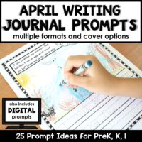 April Writing Journal Prompts for PreK and Kindergarten