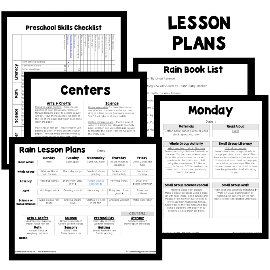 PT Planning Materials-Rain Theme Lesson Plans UD PT Planning Materials-Rain Theme Lesson Plans UD