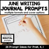 June Writing Journal Prompts for PreK and Kindergarten