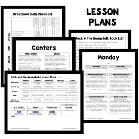Jack and the Beanstalk Theme Preschool Classroom Lesson Plans ...