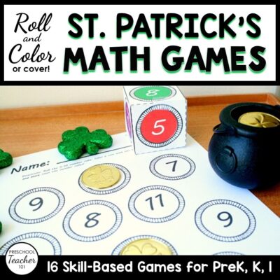Cover-Roll and Cover Math Games-St Patricks Day