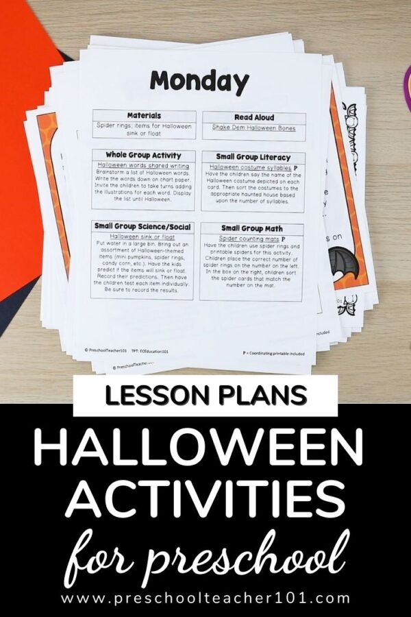 Halloween Theme Preschool Classroom Lesson Plans Preschool Teacher 101