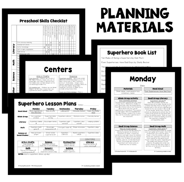 PT Planning Materials-Superhero PT Planning Materials-Superhero