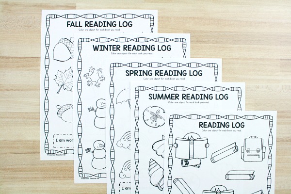 Reading Logs for Kids Preschool and Kindergarten Reading Logs