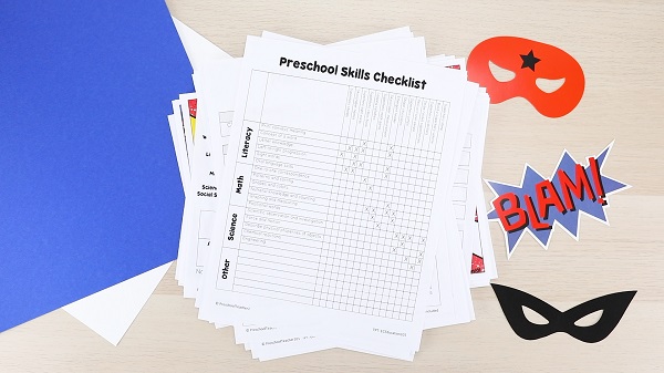 Superhero Lesson Plans-Preschool Skills Checklist