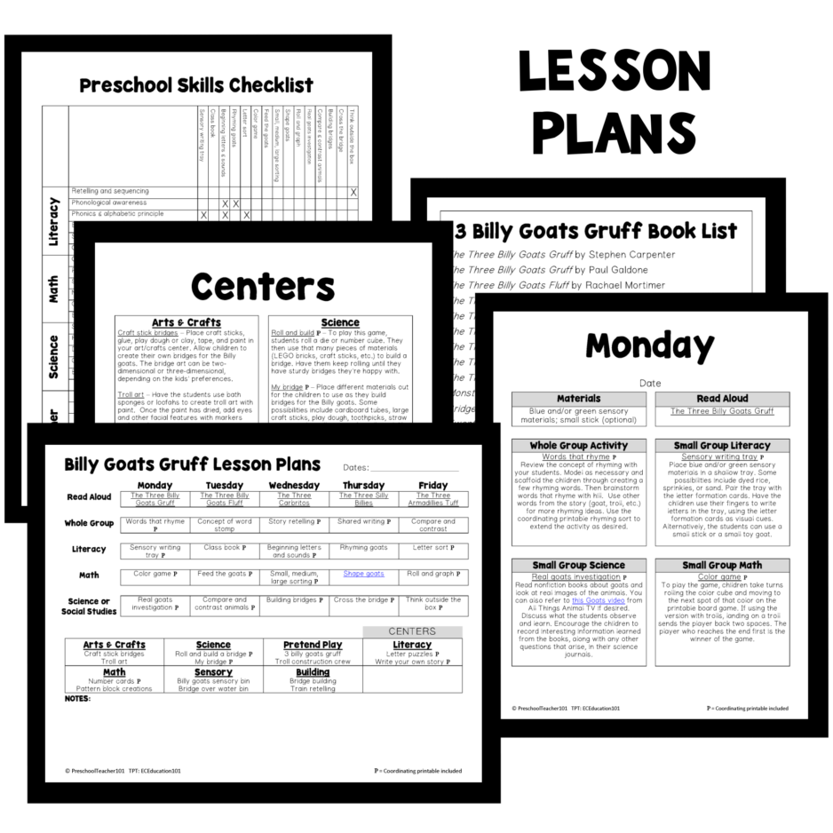 PT Planning Materials-3 Billy Goats Gruff Lesson Plans PT Planning Materials-3 Billy Goats Gruff Lesson Plans
