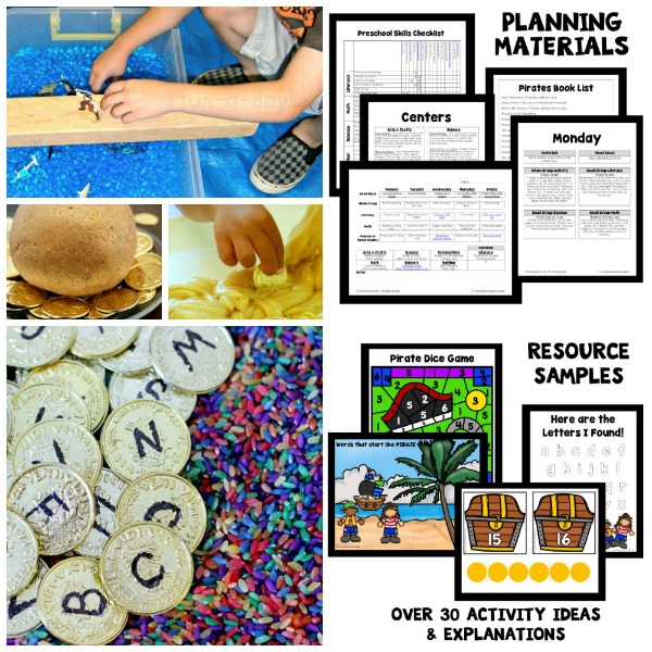 LP Image Square Collage-Pirate 600 Pirate Theme Lesson Plans for Preschool