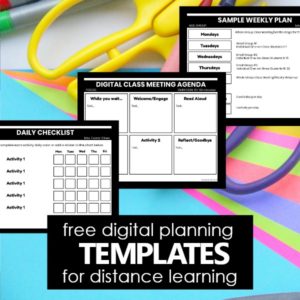 Editable Planning Templates for Distance Learning