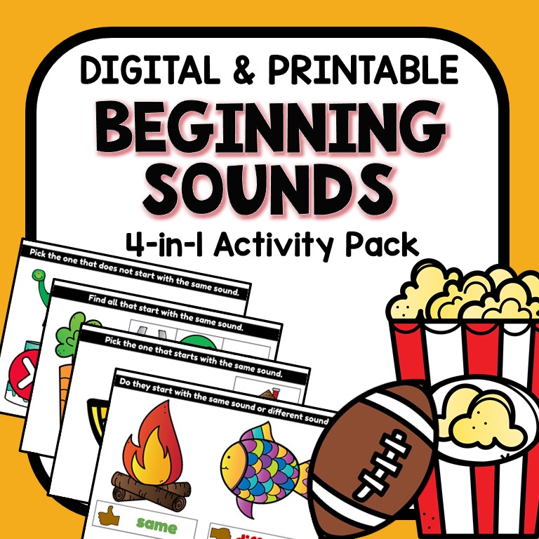 4-in-1 Beginning Sounds Digital Activities Bundle