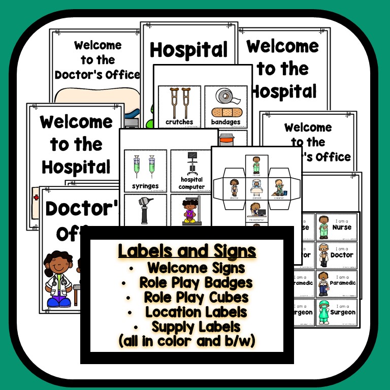Doctor's Office Dramatic Play Free Printables