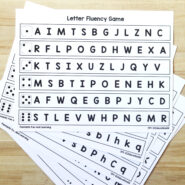 Letter Fluency Game Sheets