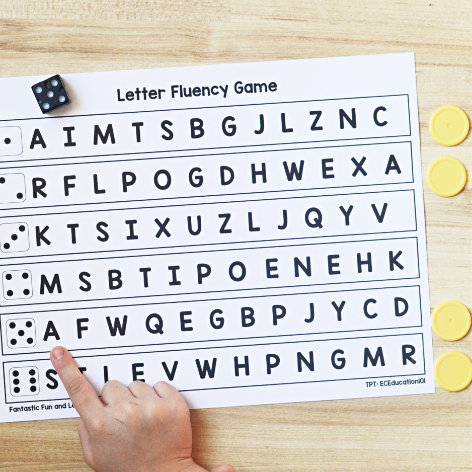 Letter Fluency Game for Kindergarten LNF Letter Fluency Game for Kindergarten LNF