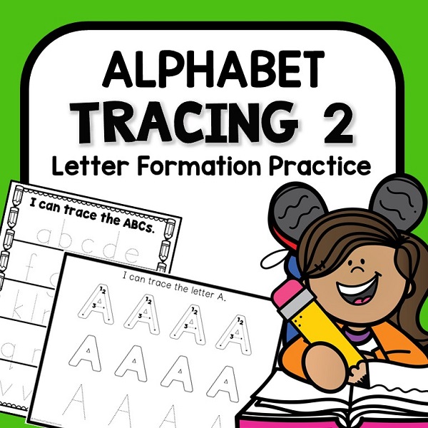 Cover-Alphabet Tracing Letter Formaton Practice for Pre-K and K