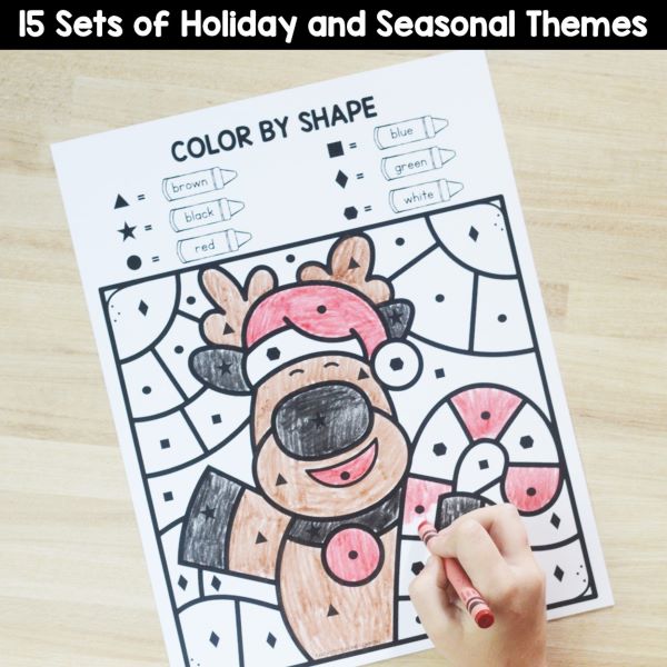 Color by Code Math Worksheets for PreK and K