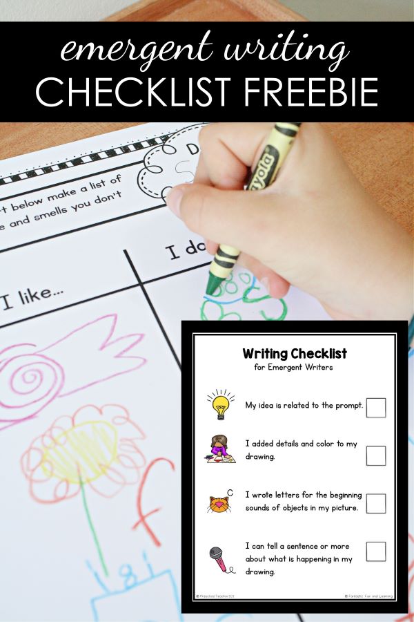 Free Printable Writing Checklist for Prekindergarten and Kindergarten