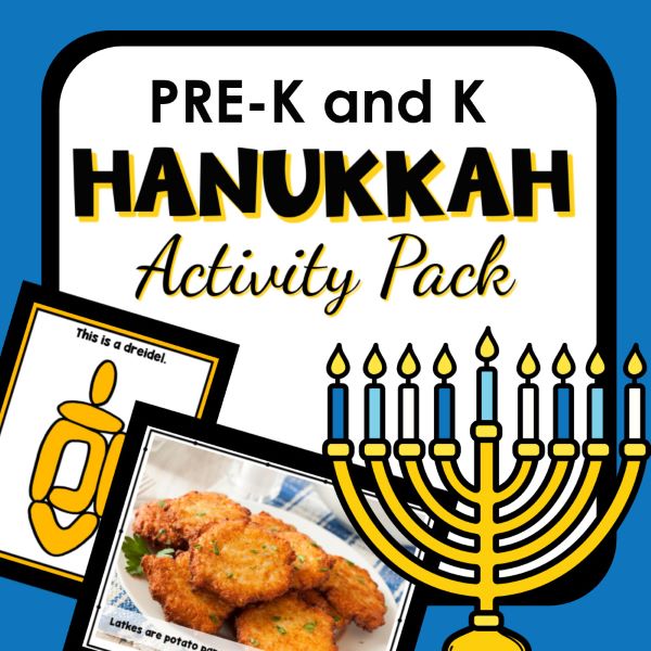 TpT Cover - Hanukkah Activities for PreK and K