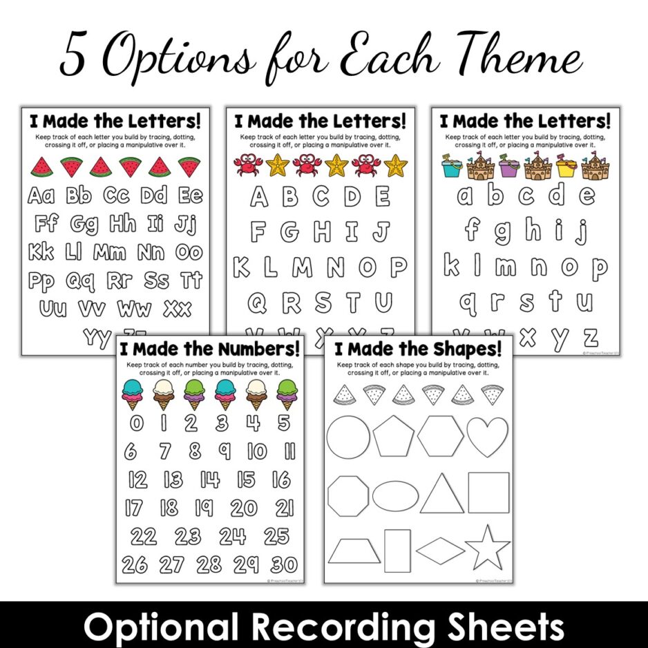 Read Write Build Summer ABC Numbers and Shapes Activities (4) Read Write Build Summer ABC Numbers and Shapes Activities