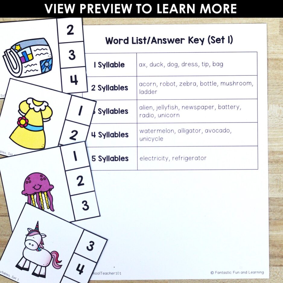 Quick View-Syllable Clip Cards (3) Quick View-Syllable Clip Cards (3)