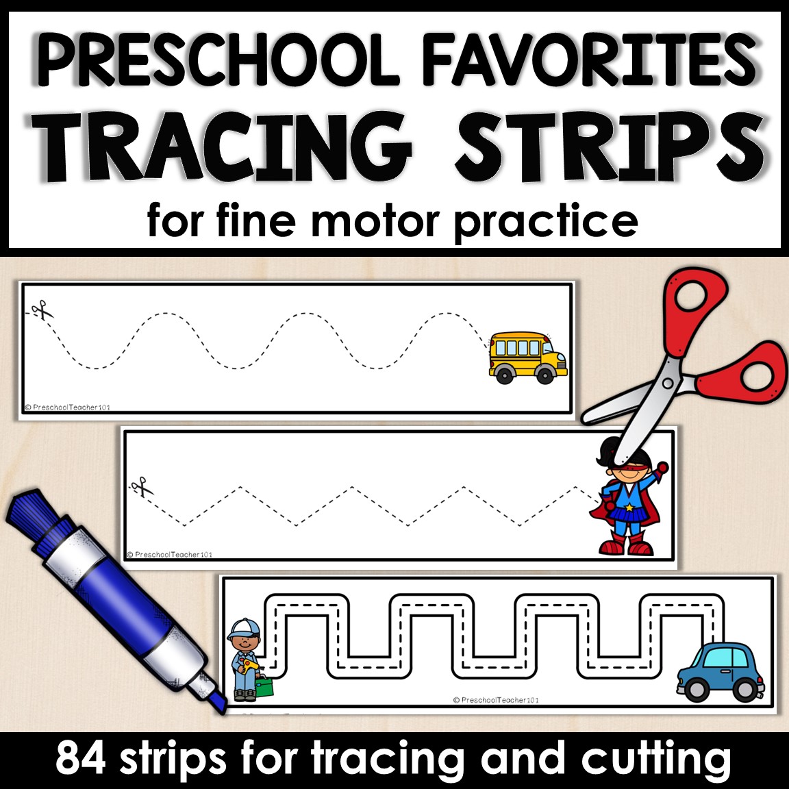 Preschool Favorites Fine Motor and Tracing Strips