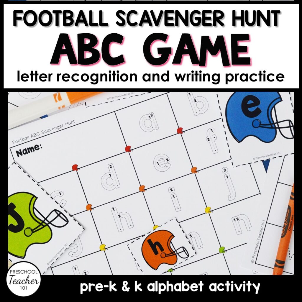 Football Helmets ABC Scavenger Hunt