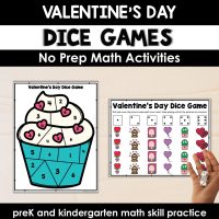 Valentine's Day Dice Games No Prep Math Activities